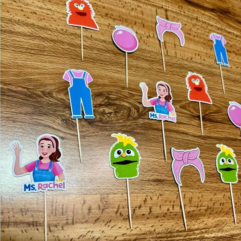 Ms Rachel themed birthday cupcake toppers